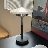 Minimalist White Conical Glass Shade Bedroom Table Lamp Image - 3