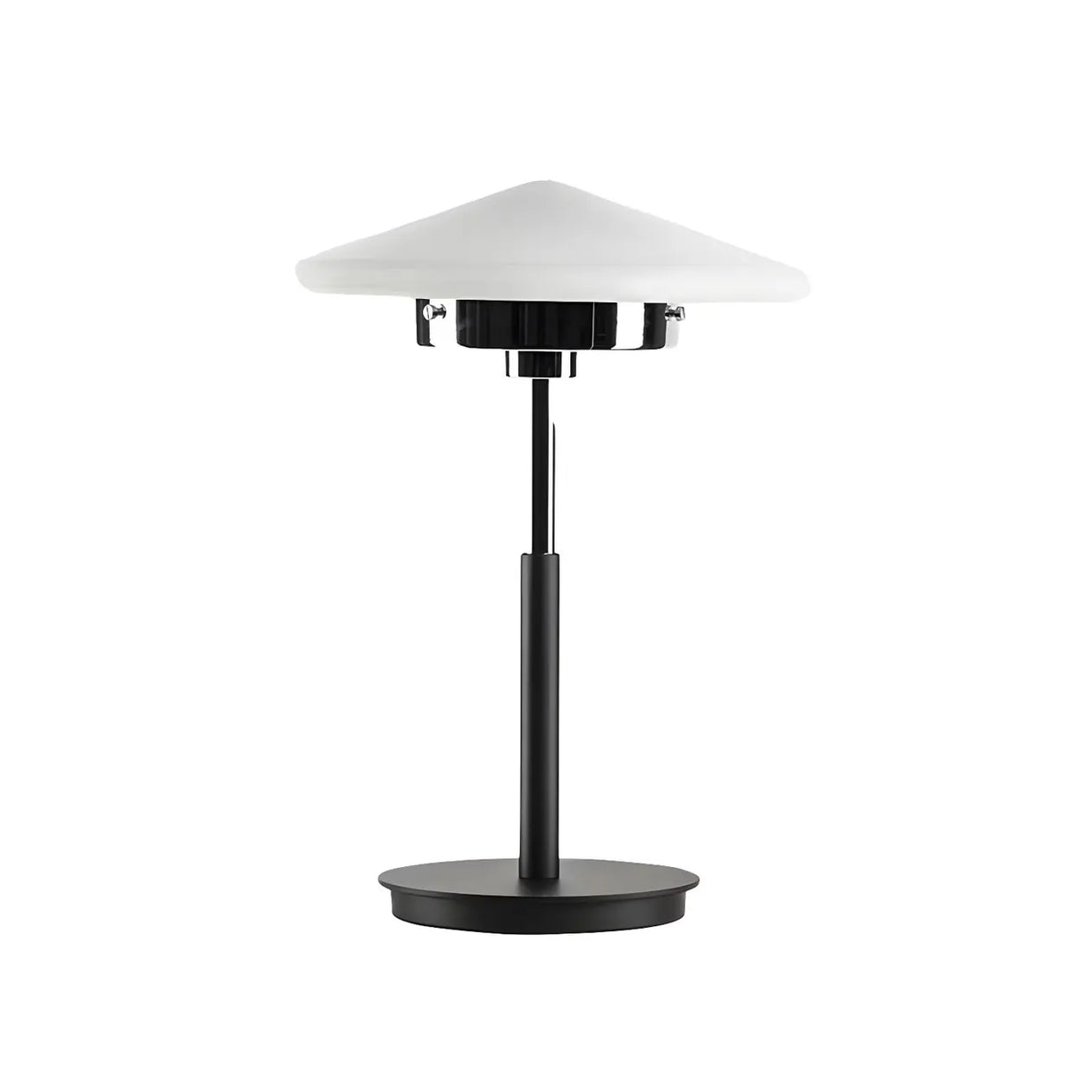 Minimalist White Conical Glass Shade Bedroom Table Lamp Image - 6