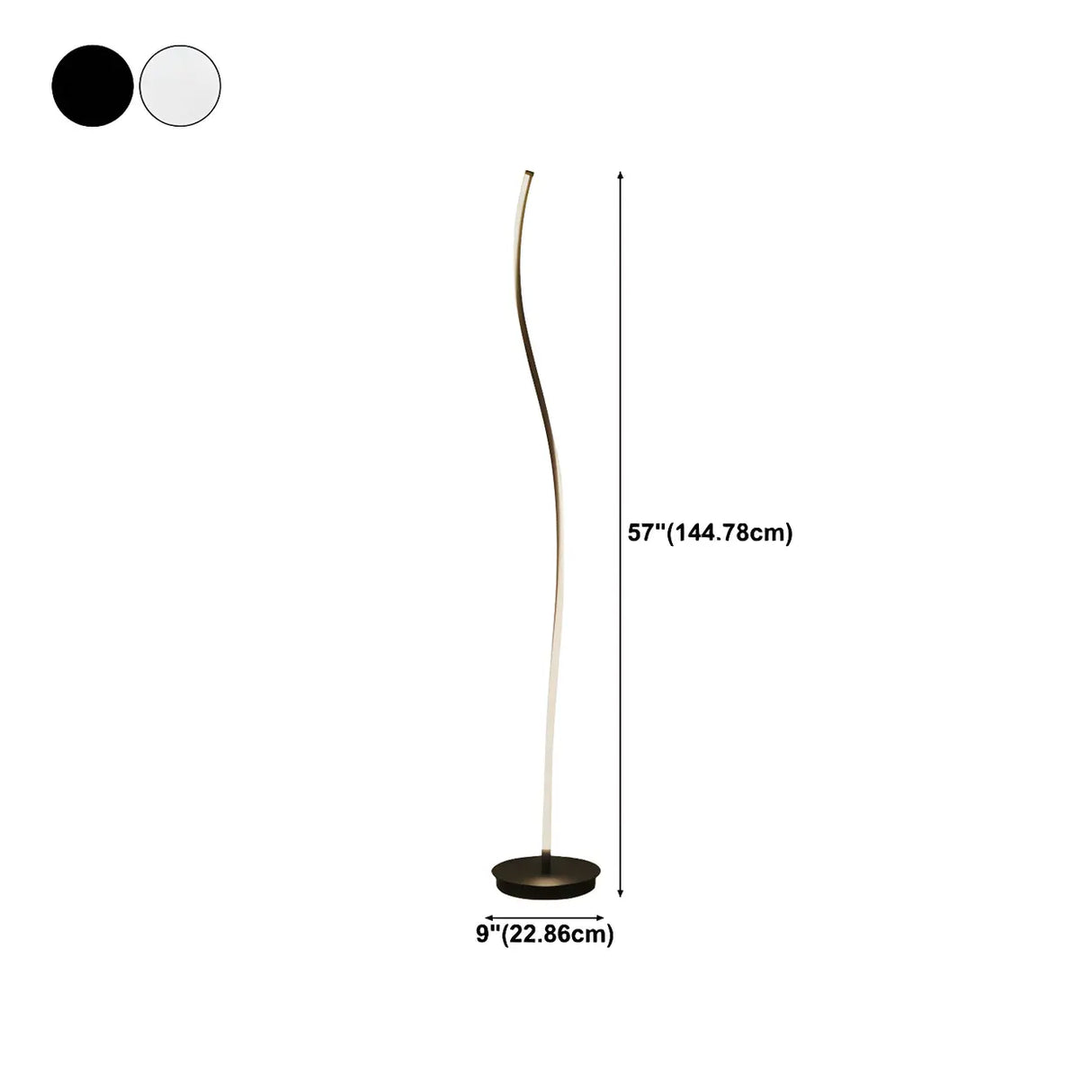 Minimalist White Curved LED Living Room Floor Lamp 