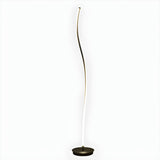 Minimalist White Curved LED Living Room Floor Lamp Image - 5