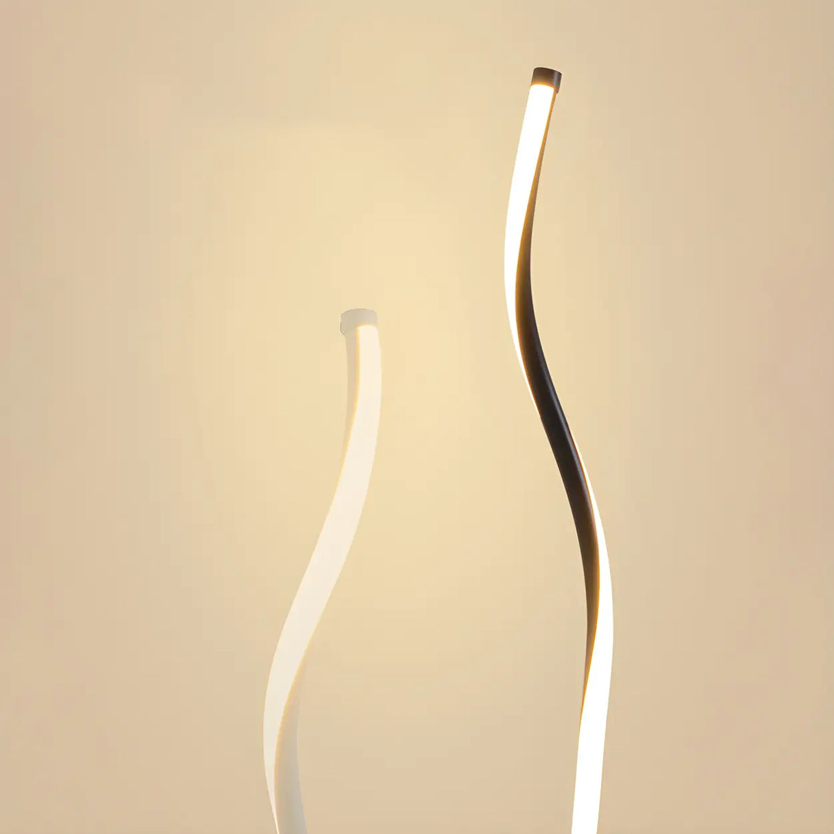 Minimalist White Curved LED Living Room Floor Lamp Image - 7