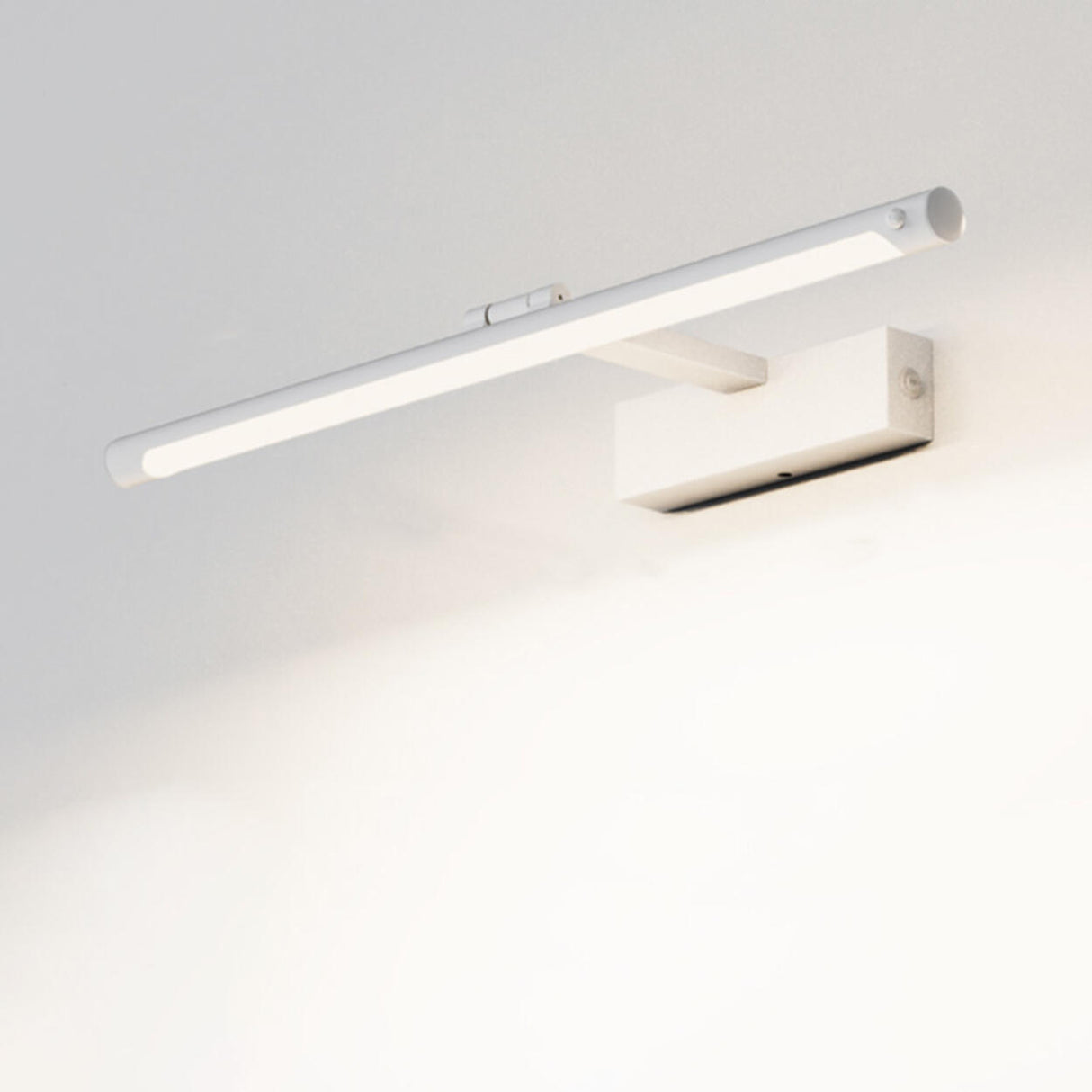 Minimalist White Cylinder Adjustable Vanity Light Image - 5