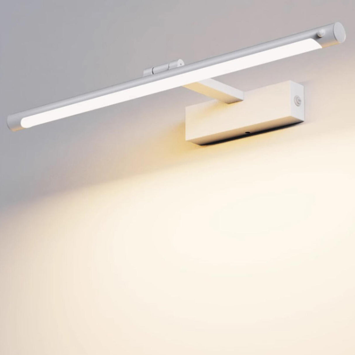 Minimalist White Cylinder Adjustable Vanity Light Image - 9