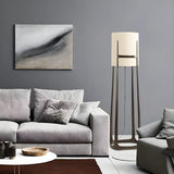 Minimalist White Cylinder Metal Modern Floor Lamp Image - 3