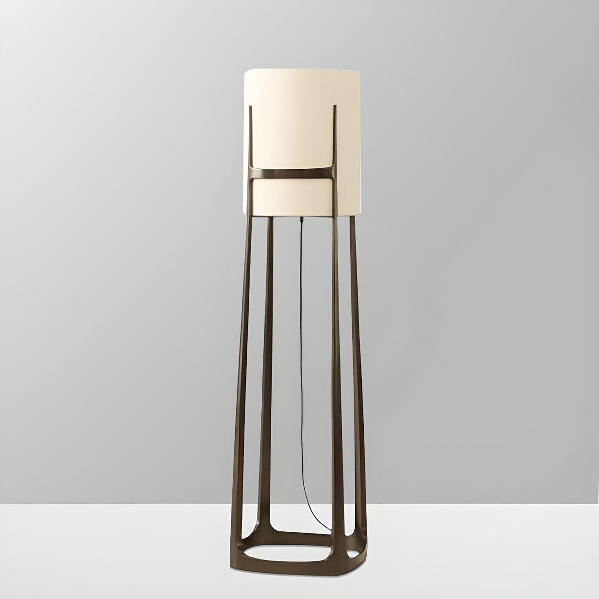 Minimalist White Cylinder Metal Modern Floor Lamp Image - 7