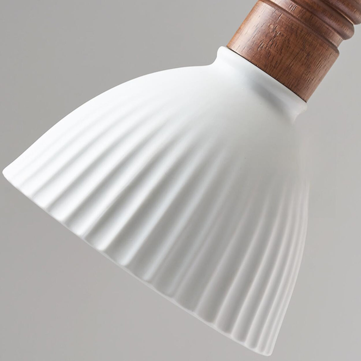 Minimalist White Cylinder Ribbed Ceramic Pendant Light Image - 18