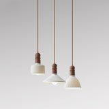 Minimalist White Cylinder Ribbed Ceramic Pendant Light Image - 8