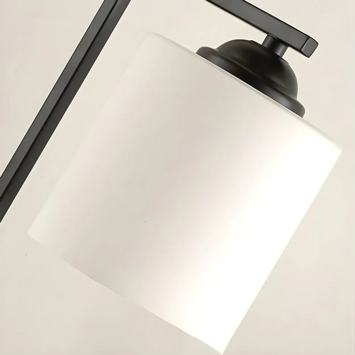 Minimalist White Cylinder Shade Black Base Table Lamp Image - 7