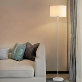 Minimalist White Cylindrical Metal LED Floor Lamp Image - 1