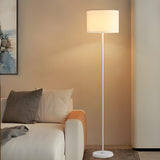 Minimalist White Cylindrical Metal LED Floor Lamp Image - 13