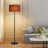 Minimalist White Cylindrical Metal LED Floor Lamp Image - 15