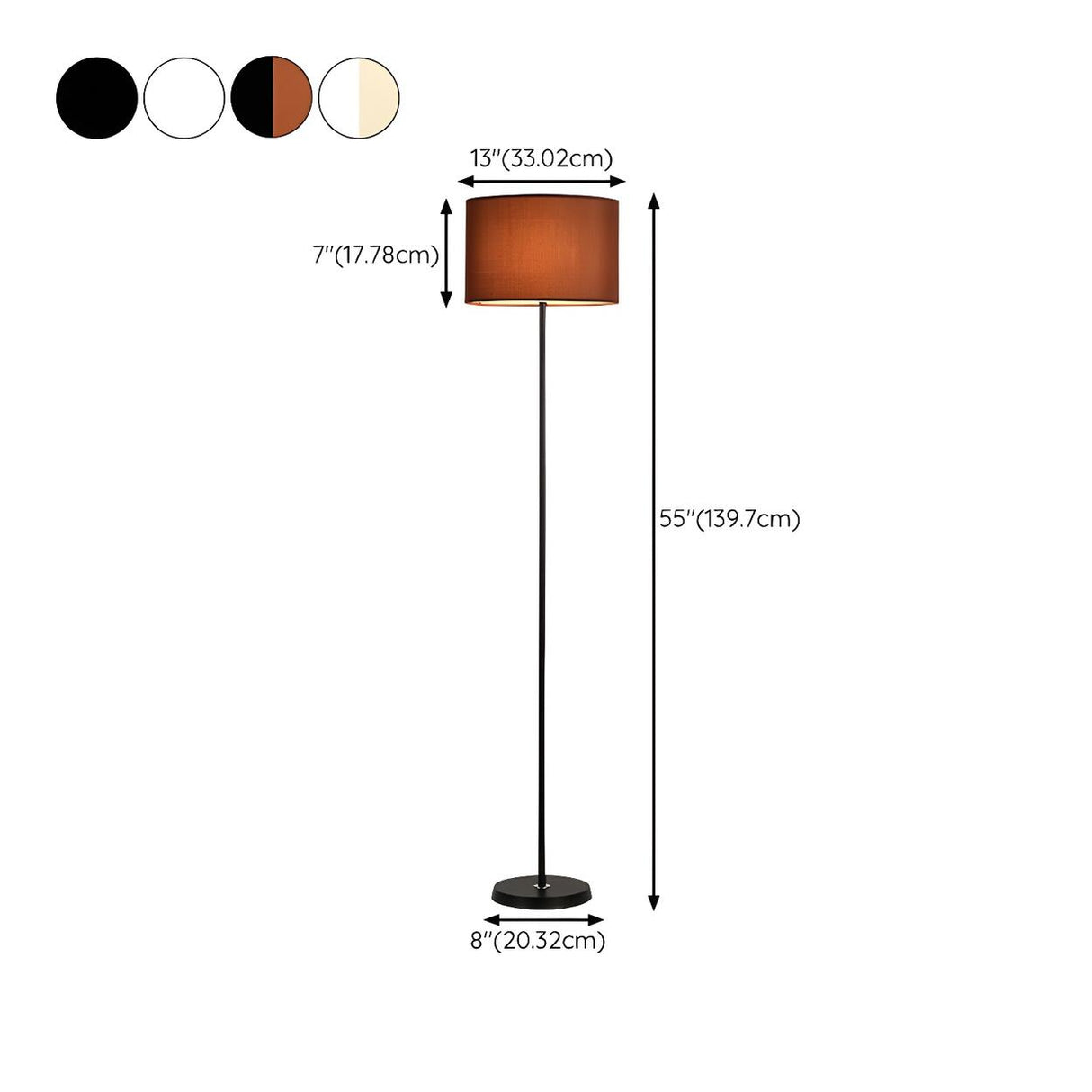 Minimalist White Cylindrical Metal LED Floor Lamp 