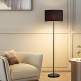 Minimalist White Cylindrical Metal LED Floor Lamp Image - 2