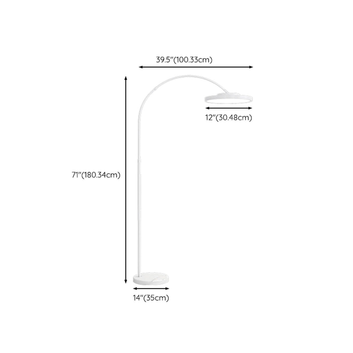 Minimalist White Disc Floor Lamp with Rocker Switch Image - 10