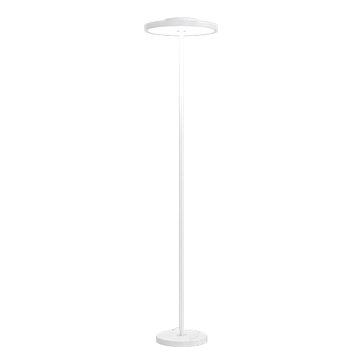 Minimalist White Disc Floor Lamp with Rocker Switch Image - 5