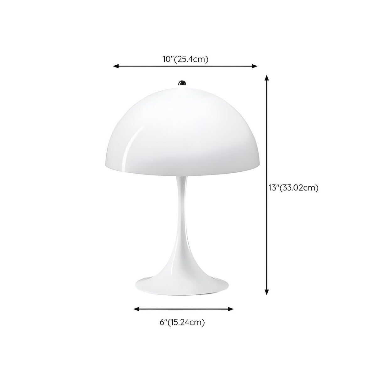 Minimalist White Dome Shade Glass Decorative Table Lamp 