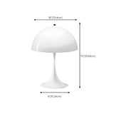 Minimalist White Dome Shade Glass Decorative Table Lamp #size