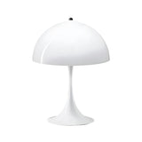 Minimalist White Dome Shade Glass Decorative Table Lamp Image - 5