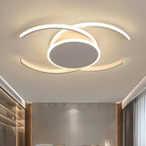 Minimalist White Dual C LED Flush Mount Ceiling Light Image - 2