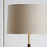 Minimalist White Fabric Drum Shade Metal Table Lamp Image - 7