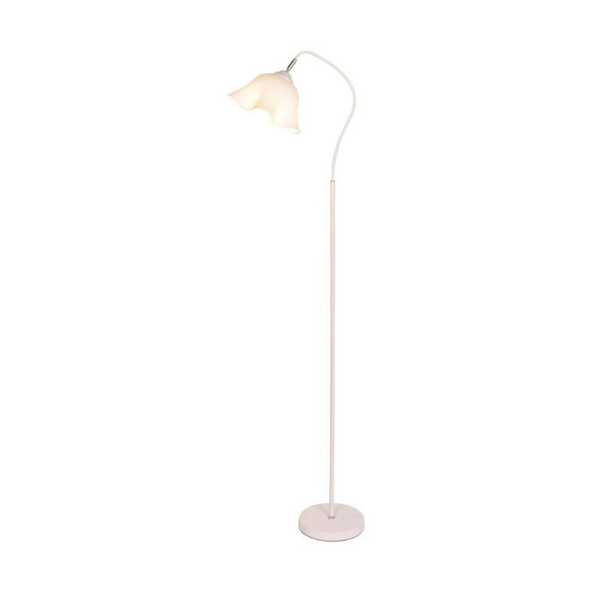 Minimalist White Floral Modern Metal Floor Lamp Image - 2