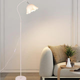 Minimalist White Floral Modern Metal Floor Lamp Image - 4