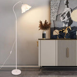 Minimalist White Floral Modern Metal Floor Lamp Image - 5