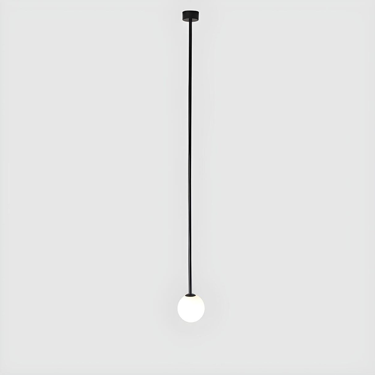 Minimalist White Glass Ball Bedroom LED Pendant Light Image - 5