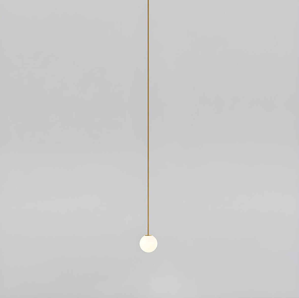 Minimalist White Glass Ball Bedroom LED Pendant Light Image - 6