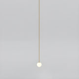 Minimalist White Glass Ball Bedroom LED Pendant Light Image - 6