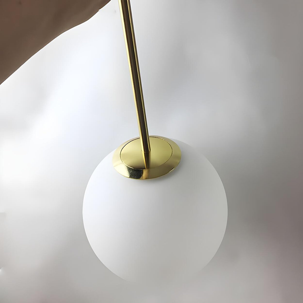 Minimalist White Glass Ball Bedroom LED Pendant Light Image - 8