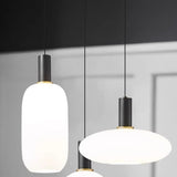 Minimalist White Glass Cylinder Pendant Light Image - 1