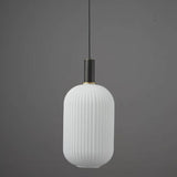 Minimalist White Glass Cylinder Pendant Light Image - 11