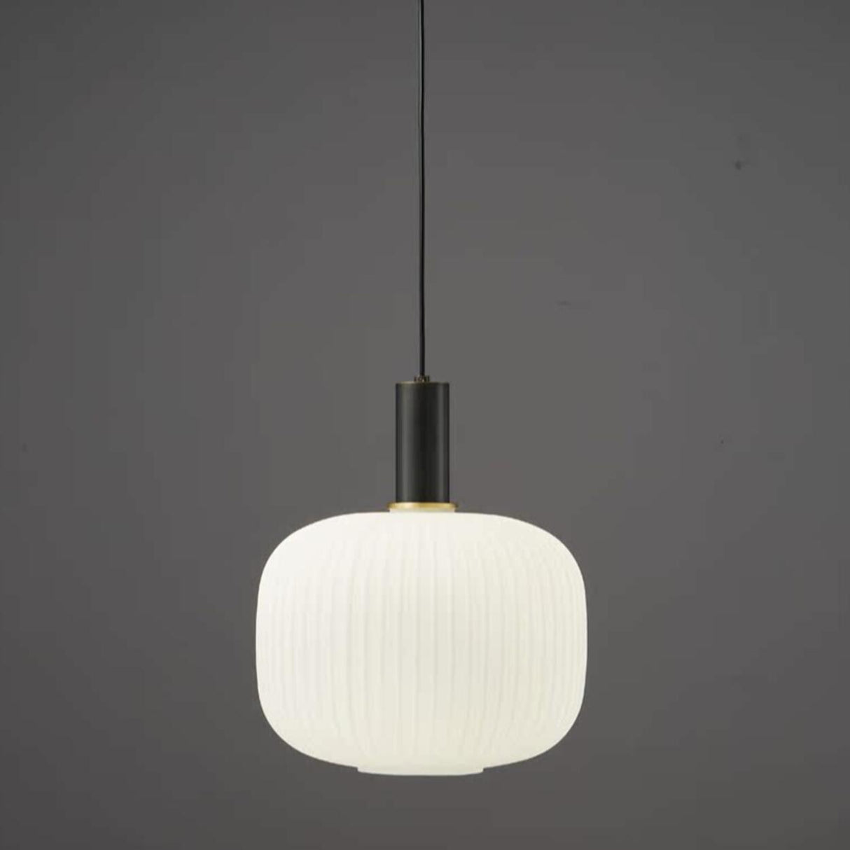 Minimalist White Glass Cylinder Pendant Light Image - 12