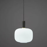 Minimalist White Glass Cylinder Pendant Light Image - 13