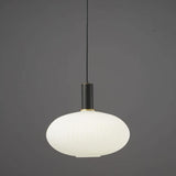 Minimalist White Glass Cylinder Pendant Light Image - 14