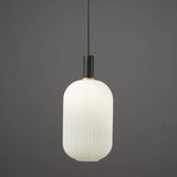 Minimalist White Glass Cylinder Pendant Light Image - 16