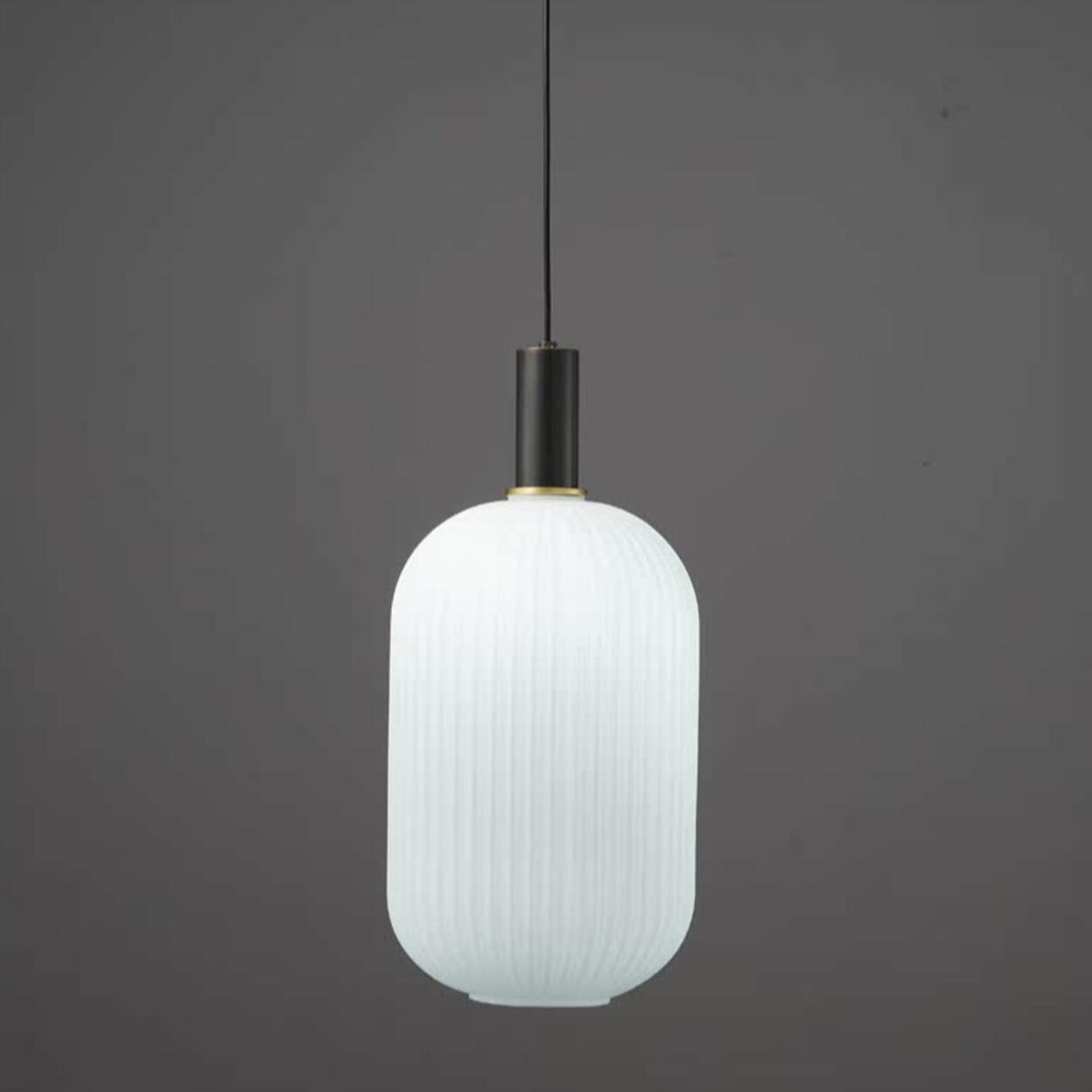 Minimalist White Glass Cylinder Pendant Light Image - 17