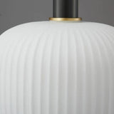 Minimalist White Glass Cylinder Pendant Light Image - 19