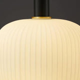 Minimalist White Glass Cylinder Pendant Light Image - 22