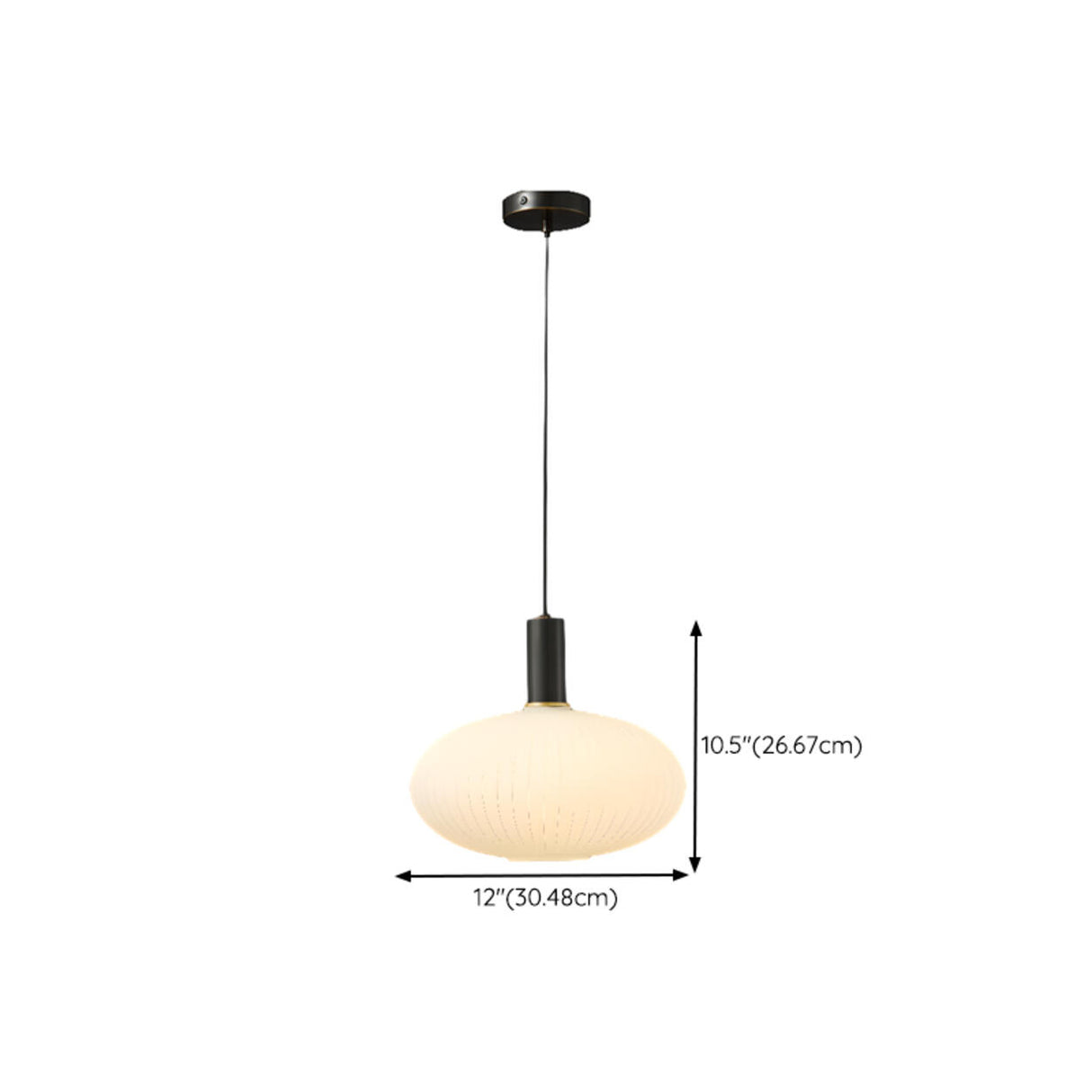 Minimalist White Glass Cylinder Pendant Light 