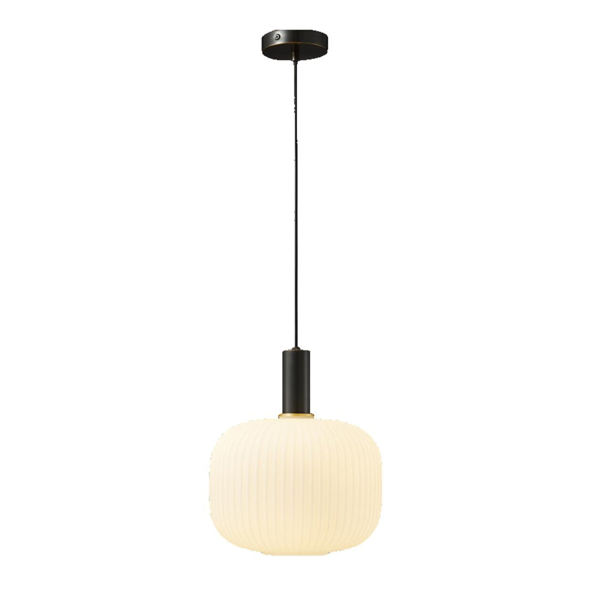 Minimalist White Glass Cylinder Pendant Light Image - 3