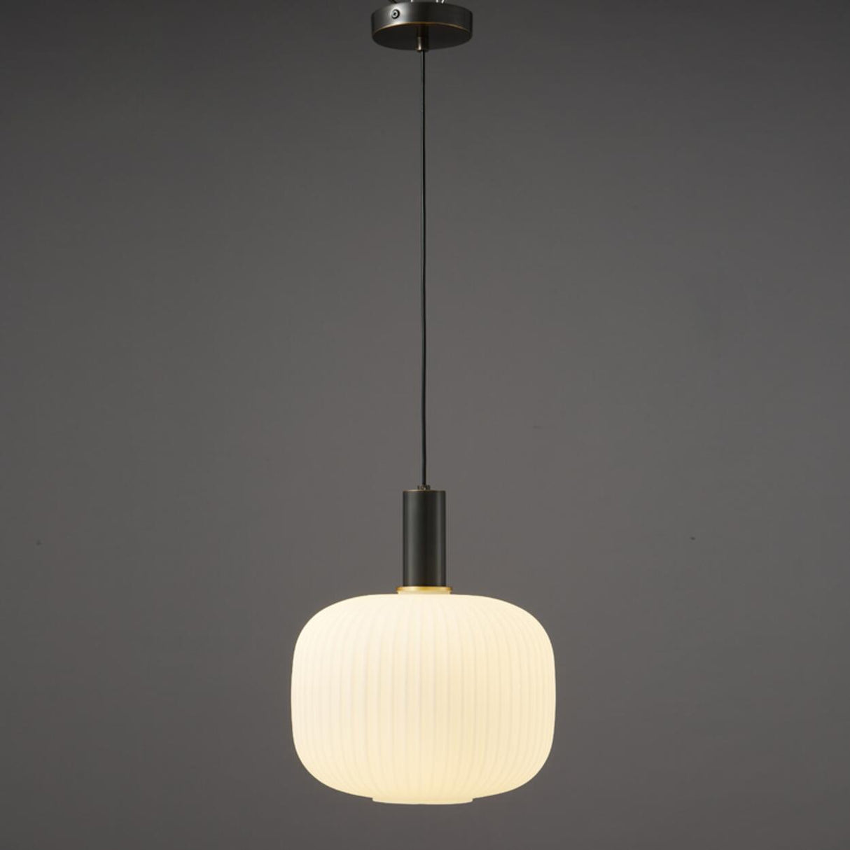 Minimalist White Glass Cylinder Pendant Light Image - 6