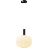 Minimalist White Glass Cylinder Pendant Light Image - 8