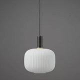 Minimalist White Glass Cylinder Pendant Light Image - 9