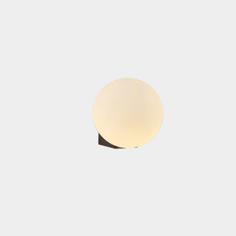 Minimalist White Glass Globe Bedroom Wall Sconce Image - 2