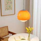 Minimalist White Glass Globe Pendant Light Dining Room Image - 2