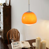 Minimalist White Glass Globe Pendant Light Dining Room Image - 4