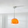 Minimalist White Glass Globe Pendant Light Dining Room Image - 5