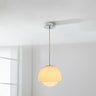 Minimalist White Glass Globe Pendant Light Dining Room Image - 6